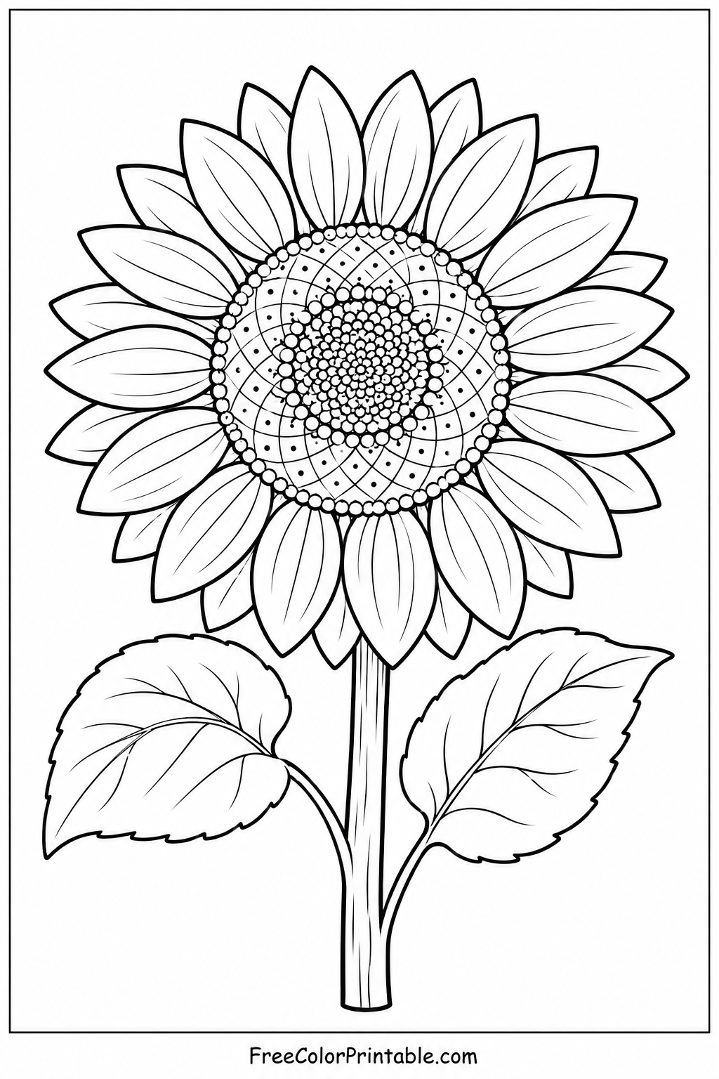 Sunflower coloring page design Coloring Page — Free Printable — free printable coloring page